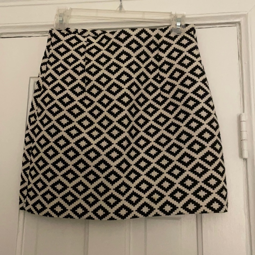 Zara Basic diamond knit pencil mini skirt